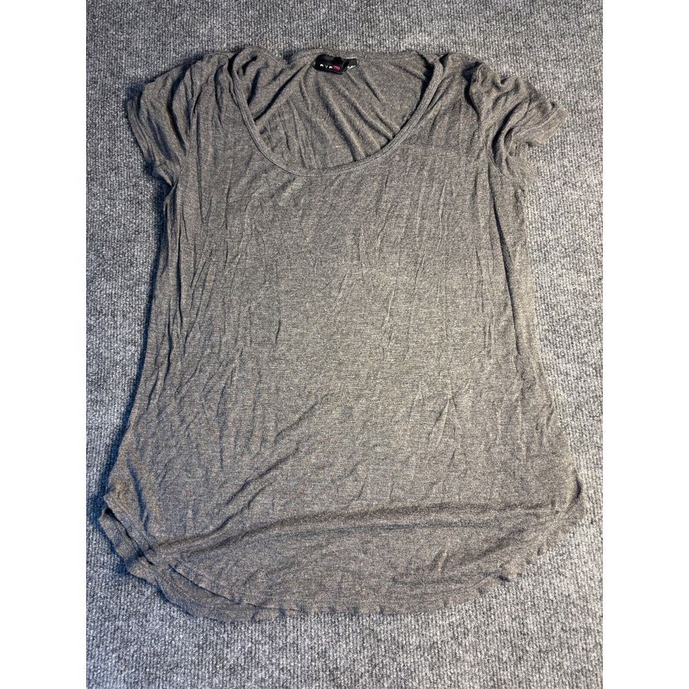 Eye Candy Tee Shirt Womens Large‎ Gray Stretch Short Sleeve Round Neck Pullover